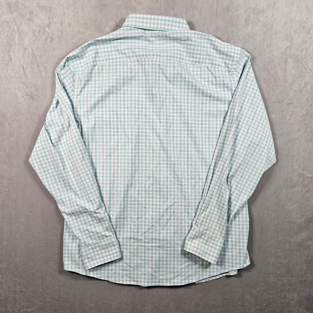 UNTUCKit Button Up Shirt Mens XXL Blue Gingham Check Nylon Performance Pocket - Picture 3 of 10